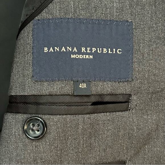 Banana Republic “Modern” Men's 100% Wool Gray Blazer, Size 40R - Picture 12 of 13